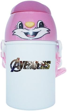 NuWaWa Amercian Superhero Movie Avengers Logo Custom Kid's Water Bottle 12 OZ/350 ML Mom's Good Choice(LightPink)