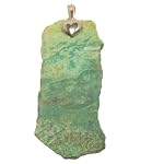 Variscite Pendant 02 Stone Green Slab Silver Heart Freeform Crystal Healing 3
