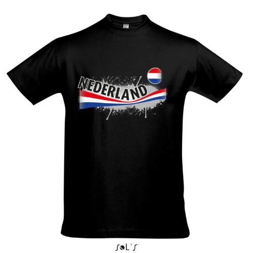 Fanshirt Herren NEDERLAND, Niederlande, Holland Ländershirt EM / WM Trikot S-XXL , Deep black , XXL