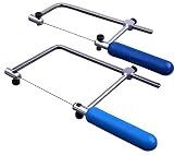 R-YEE【 調節可能 】糸のこ弓 のこぎり 鋸 ワイヤー フレーム 調節 可能 Hand Saw 【 3サイズの替刃付き 】 替刃 太 中 細 木工 DIY ハンディタイプ 懐深さ 100mm (刃