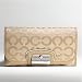 Coach Kristen Op Art Checkbook Wallet Khaki Sand