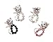 Nail Art 3D Decorations Set of 12pcs Cats Studded With Silver, Black, AB And Pink Rhinestones / Crystals / Jewels / Gems By VAGA