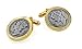 JJ Weston stunning yellow gold plated cufflinks with a wide diamond cut setting with Mercury Dime dimes coins. Presentation boxed. Made in the U.S.A
