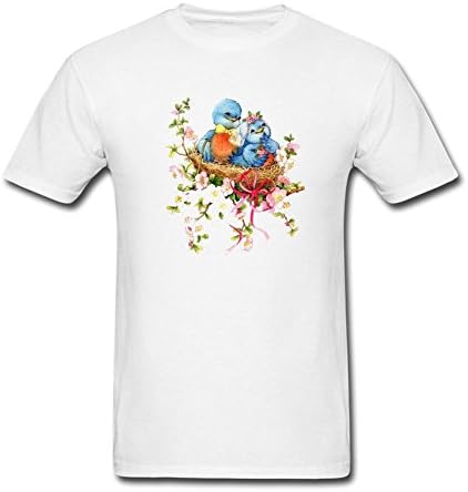 Pingteam Men's The Bird Flowers Lovely T shirts Size XXXL White