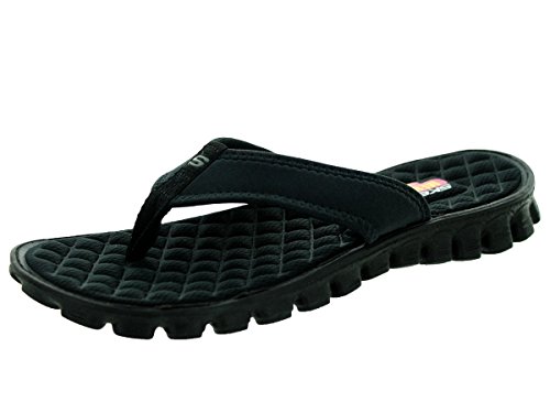 Skechers Women's Ez Flex Cool Golden Coast Black Sandal 7 Women US