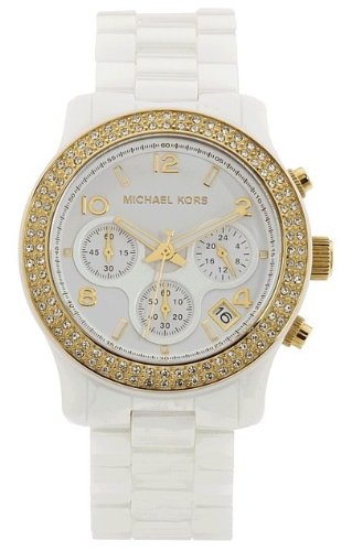 MICHAEL Michael Kors Watch, Womens White Ceramic Bracelet MK5237