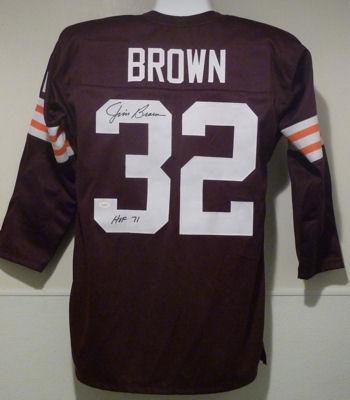 Jim Brown Autographed Uniform - Authentic - Autographed NFL Jerseys