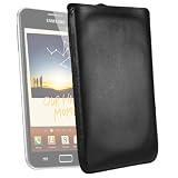 mumbi ECHT Leder Tasche Samsung Galaxy Note N7000 H�lle Etui Ledertasche mit Ausziehhilfe