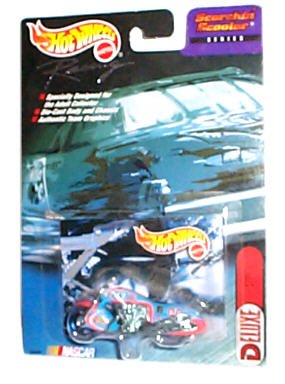 Hot Wheels Racing - NASCAR - Scorchin' Scooter Series - Deluxe: STP #43 Motorcycle (Orange Blue White)