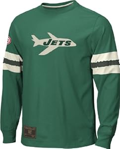 Reebok New York Jets Logo Long Sleeve Embroidered Throwback Shirt (XXL=52)