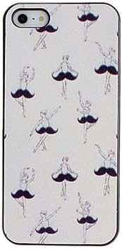 Dancing Girl in Mustache Short Skirt Pattern PC Hard Case with Black Frame for iPhone 5/5S
