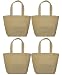 4 Solid Color Shoulder Tote Bags Image