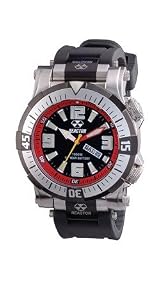 Poseidon - Black & Red Dial, Black Rubber Strap