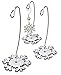 BANBERRY DESIGNS Christmas Ornament Stand - Set of 3 Snowflake Themed Ornament Hangers - White Glittered Snowflake Base