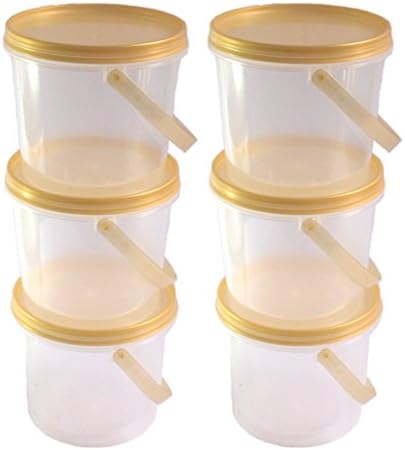 Safety seal a round tank handle. Food Storage Containers is a good food condiment in the kitchen pink / yellow 6 pieces / pack. (Yellow)