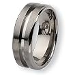 Brushed and Polished Grooved Titanium Ring (8.0 mm) - Sizes 6-13