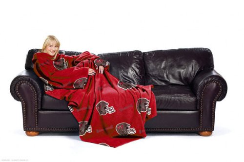 Tampa Bay Buccaneers Adult Comfy Throw Blanket with Sleeves