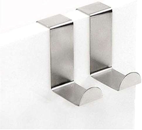 2 PCS Reversible Over Door Hook Stainless Kitchen Cabinet Clothes Hanger Organizer Holder Hooks