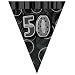 Black Glitz Age 50 Happy Birthday 12 Feet Flag Banner