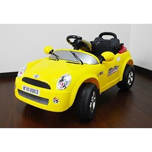 【クリックで詳細表示】【電動乗用ラジコン】MINI CAR ミニクーパータイプ イエロー