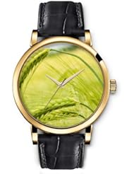 SPRAWL Aanalog Fashion Series Gold Ladies Watches of Genuine Black Leather Strap,Unique Wrist Watch for Women Girls Designed with wheat