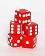 Koplow Set of 5 Loaded Dice 1-3-5 & 2-4-6, Opaque Red with White pips