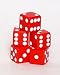 Koplow Set of 5 Loaded Dice 1-3-5 & 2-4-6, Opaque Red with White pips