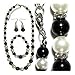Classic Black & White Pearl Rhinstone title=