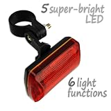 High-Visibility 5 LED Personal & Bike Red Safety Flasher 2500'