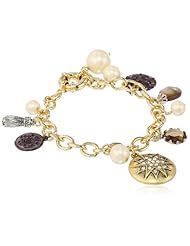 Carolee "Brown Eyed Girl" Charm Bracelet, 7.5"