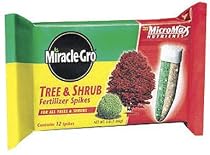 Miracle-Gro 1002751 Tree and Shrub Fertilizer Spikes, 12-Pack