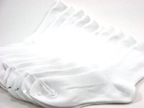 10足セットでお買い得 22～24cm レディース（女性）白靴下 抗菌防臭加工の サポーター ホワイト ソックス
