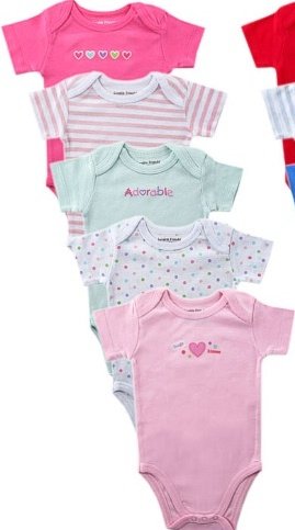 5-Pack Bodysuits (24 Months, Pink) [Apparel]