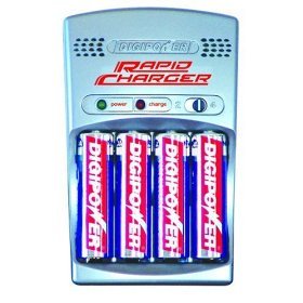 DigiPower DPS-3000+ 3-Hour AA AAA Rechargeable Battery Kit with 4 AA 2700 mAh Batteries and Car Charger