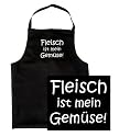Coole-Fun-T-Shirts Herren Grillschürze FLEISCH IST MEIN GEMÜSE - grillen - BBQ GRILLSPORT, schwarz, 10475