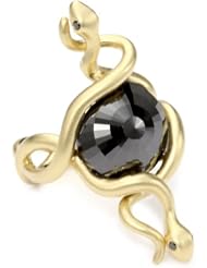 Borgioni Double Snake 9.04 ct. Black Diamond Center Stone Ring, Size 7