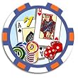 Three-Tone Striped Chip/Dice/Card Chips (11.5g) 100 White w/ Tray