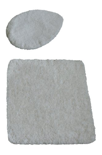 Kinzler J-10053/30 Mikrofaser Bademattenset 2-teilig, WC-Deckelbezug 47 x 50 cm, und Vorleger ohne Ausschnitt 50 x 55 cm, silber