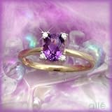 14K .90 CT Amethyst & Diamond Ring