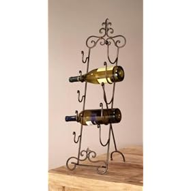Fleur De Lis 5-bottle Tabletop Wine Rack Easel ~ Wine Enthusiast and Wine Lover's Gift by Always Juicy