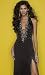 1071 BLACK SATIN EVENING EMBROIDERY PROM DRESS