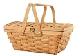 Wald Imports 14-Inch Woodchip Picnic Basket with Folding Handles