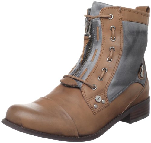 CK Jeans Womens Zana Boot,Cognac/Steel Grey,37.5 EU/7 B US