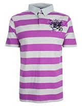 Ed Hardy Mens Polo Shirt Tattoo Skull Striped