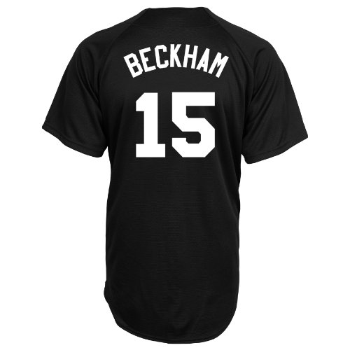 Chicago White Sox Gordon Beckham Full Button Down Synthetic Replica Batting Practice Jersey,Black,Large