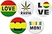 Set 5 Rasta Love Smile Mon! Themed 2.25