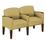 IMAGE OF Lesro Solid Fabric Belmont Two Seater with Center Arms