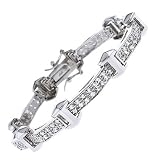 Mens Sterling Silver C.Z. Diamond Bracelet Jewelry