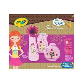 Crayola Pop Art Pixies Glass Vase Trio