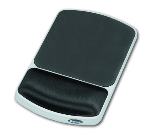 Fellowes 91741 Gel Wrist Rest and Mouse Pad - Graphite/Platinum